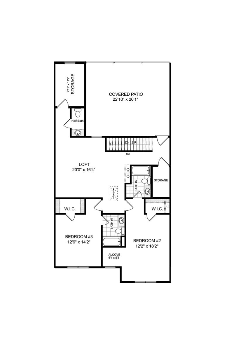 Second floor of the available Mew Townhome at Ruisseau in Woodstock GA